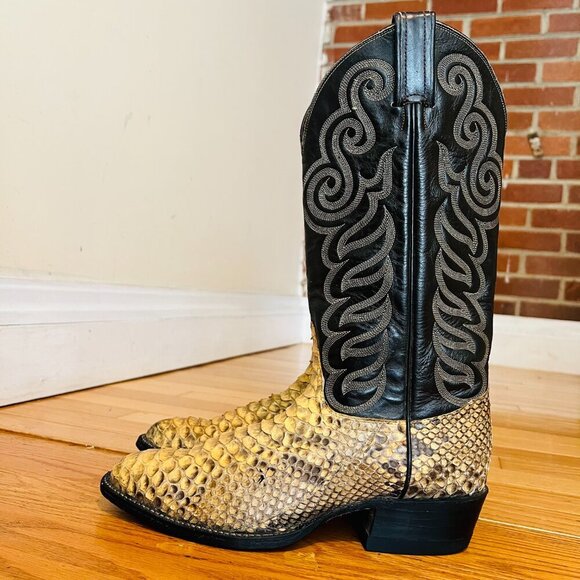 8 D RARE VIPER SNAKE POINTED TOE GOLD LABEL TL VTG CUSTOM COWBOY WESTERN BOOTS - Picture 5 of 16